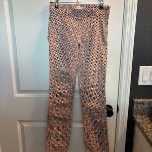 Tory Burch Orange, Black and White Checkerboard Pants